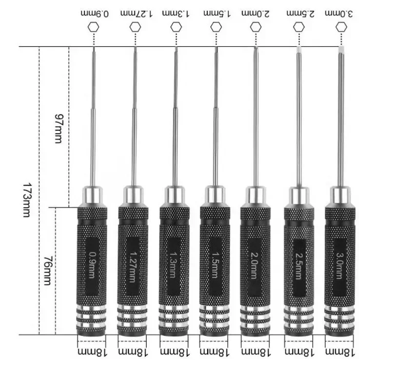 0.9/1.27/1.3/1.5/2.0/2.5/3.0mm - Rc Helicopter Tool Kit recensie en prijs