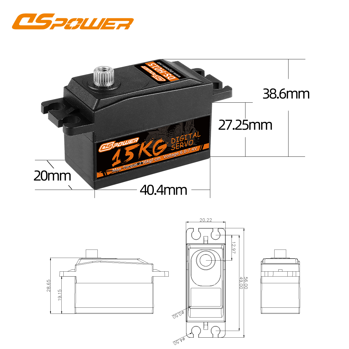 DSpower 15KG High Torque Metal - Rc Helicopter Motor recensie en prijs